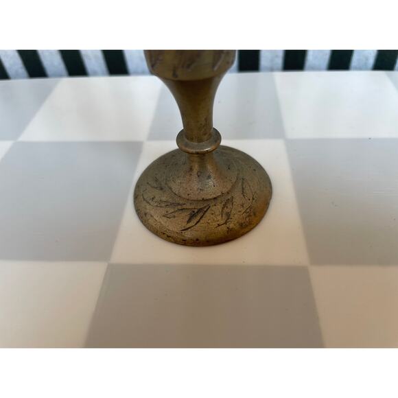 Vintage Brass Floral Bud Vase - Picture 3 of 7